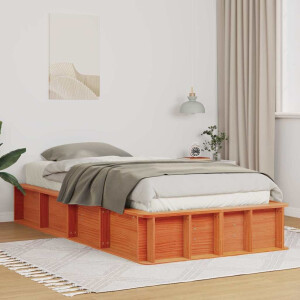 vidaXL Bedframe Wasbruin 90 x 190 cm Massief grenenhout