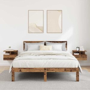 vidaXL Vliegend Nachtkastje 2 pcs Oudhout 40 x 31 x 28 cm Bewerkt hout