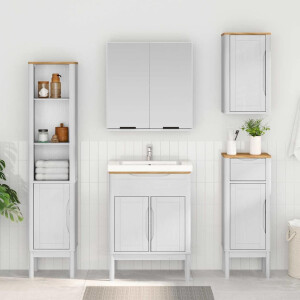 vidaXL Badkamer wandkast FLORO Wit 35 x 30 x 60 cm Massief Vurenhout