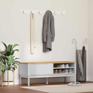 vidaXL Hal bank met lade FLORO Wit 115 x 40 x 45 cm Massief Vurenhout