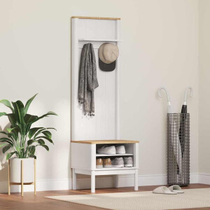 vidaXL Halkast met plank FLORO Wit 50 x 40 x 158 cm Massief Vurenhout