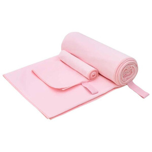vidaXL Set van Sporthanddoeken Anders Roze Stof