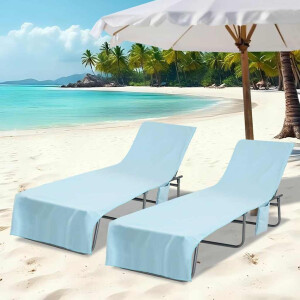 vidaXL Ligbedhanddoeken 2 pcs Blauw 210 x 75 cm Polyester en Polyamide