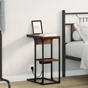 vidaXL Nachtkastje Bruin Eiken 41,5 x 26 x 60,5 cm Bewerkt hout