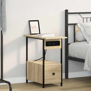 vidaXL Nachtkastje met lade Sonoma Eiken 60 x 30 x 61 cm Bewerkt hout