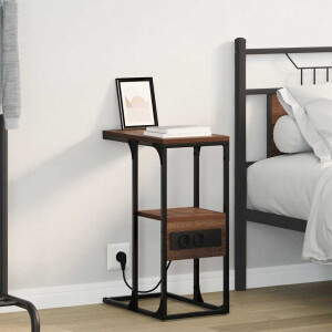 vidaXL Nachtkastje bruin eikenkleur 41.5 x 26 x 60.5 cm Bewerkt hout