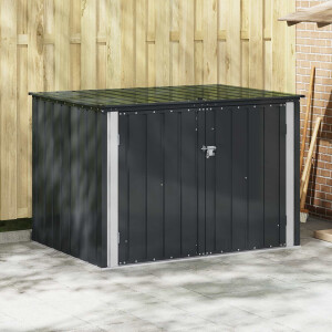 vidaXL Tuinopslagdoos Zwart 151,5 x 107 x 100 cm Staal