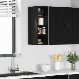 vidaXL Hangkast met plank Zwart eiken 20 x 29,5 x 60 cm Bewerkt hout