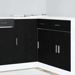 vidaXL Keuken Hoek Onderkast met opslag Zwart eiken 86 x 46 x 81,5 cm