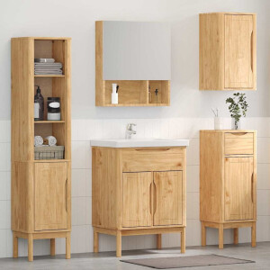 vidaXL Badkamermeubelset FLORO 4 pcs Wasbruin Massief Vurenhout