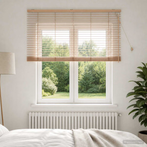 vidaXL Venetiaanse jaloezie Eiken Look 135 x 130 cm 35 mm