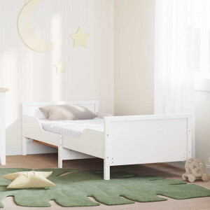 vidaXL Bedframe met matras Wit 80 x 200 cm Massief grenenhout