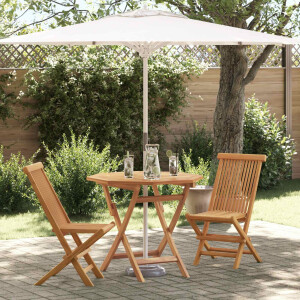 vidaXL Tuin eettafelset 3 pcs Bruin Massief Acaciahout