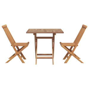 vidaXL Tuin eettafelset 3 pcs Bruin Massief Acaciahout