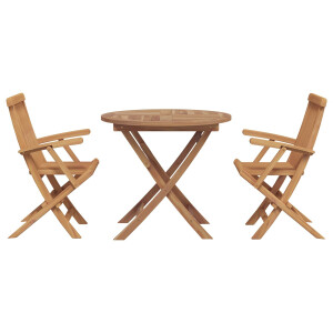 vidaXL Tuin eettafelset 3 pcs Bruin Massief Acaciahout