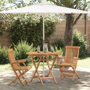vidaXL Tuin eettafelset 3 pcs Bruin Massief Acaciahout