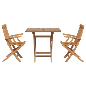vidaXL Tuin eettafelset 3 pcs Bruin Massief Acaciahout