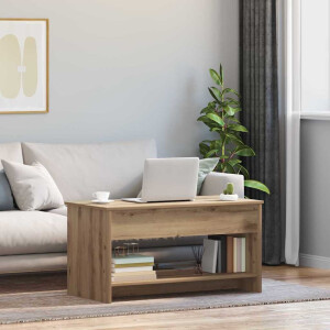 vidaXL Salontafel Artisan Eiken 80 x 50,5 x 41,5 cm Bewerkt hout