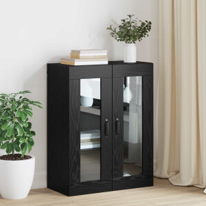 vidaXL Opbergkast Wandgemonteerd Zwart Eiken 69,5 x 34 x 90 cm