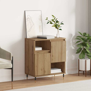 vidaXL Dressoir artisanaal eikenkleurig 60 x 35 x 70 cm Bewerkt hout