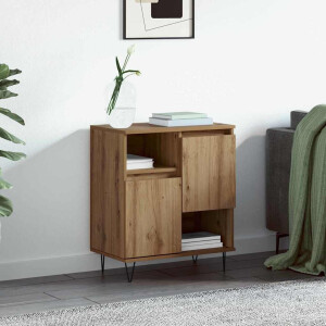 vidaXL Dressoir artisanaal eikenkleurig 60 x 35 x 70 cm Bewerkt hout