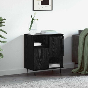vidaXL Dressoir Zwart Eiken 60 x 35 x 70 cm