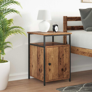vidaXL Nachtkastje met lade 2 pcs Oud hout Bewerkt hout