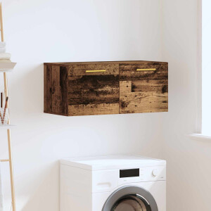 vidaXL Wandkast Wandgemonteerd Oud hout 80 x 36.5 x 35 cm Bewerkt hout