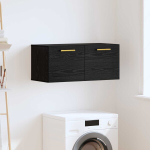 vidaXL Wandkast Zwart eiken 80 x 36.5 x 35 cm Bewerkt hout