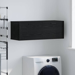vidaXL Wandkast Zwart Eiken 100 x 36,5 x 35 cm Bewerkt hout