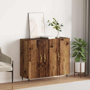 vidaXL Dressoir Oudhout 90 x 34 x 80 cm Bewerkt hout