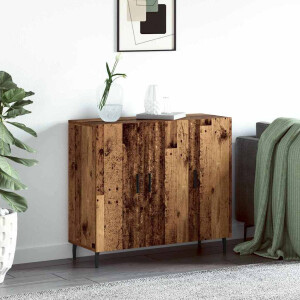vidaXL Dressoir Oudhout 90 x 34 x 80 cm Bewerkt hout