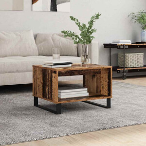 vidaXL Salontafel Oud hout 60 x 50 x 40 cm Bewerkt hout