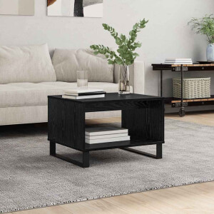 vidaXL Salontafel Zwart eiken 60 x 50 x 40 cm Bewerkt hout