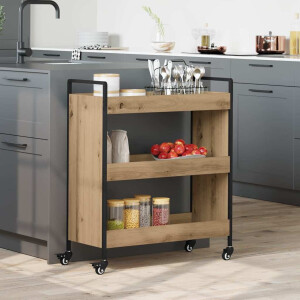 vidaXL Keuken Trolley artisanaal eikenkleurig 70 x 30 x 82 cm