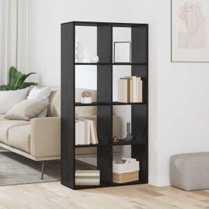 vidaXL Boekenkast Zwart eiken 69.5 x 29 x 137.5 cm Bewerkt hout