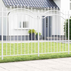 vidaXL Tuin Hek Wit 190 cm Poedergecoat staal