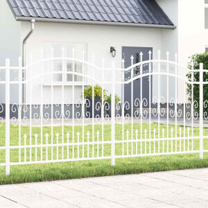 vidaXL Tuin Hek Wit 165 cm Poedergecoat staal