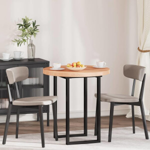 vidaXL Tafelblad Anders Lichtbruin Ø 70 x 4 cm Massief eikenhout