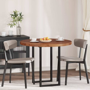 vidaXL Tafelblad Anders Donkerbruin Ø 90 x 4 cm Massief eikenhout