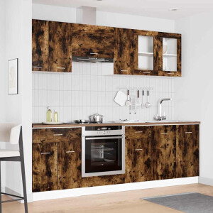vidaXL Keukenkastenset met lade Lyon 8 pcs Gerookt eiken Bewerkt hout