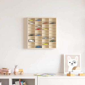vidaXL Muurdisplaykast met plank Beige 40 x 4,5 x 43 cm Bewerkt hout