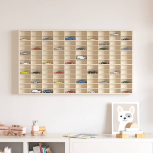 vidaXL Muurdisplaykast met plank Beige 98 x 4,5 x 55 cm Bewerkt hout