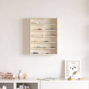 vidaXL Muurdisplaykast met plank Beige 40 x 8,5 x 54 cm Multiplex