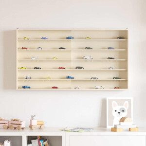 vidaXL Muurdisplaykast met plank Beige 100 x 8,5 x 54 cm Multiplex