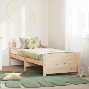 vidaXL Bedframe met hoofdeinde Bruin 80 x 200 cm Bewerkt hout