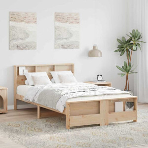 vidaXL Bedframe met hoofdeinde Bruin 120 x 200 cm Massief grenenhout