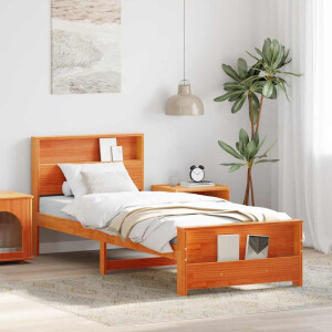 vidaXL Bedframe met hoofdeinde Wasbruin 80 x 200 cm Bewerkt hout