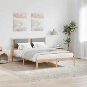 vidaXL Bedframe Lichtgrijs 140 x 200 cm Massief grenenhout