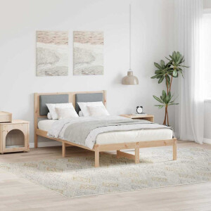 vidaXL Bedframe Lichtgrijs 120 x 200 cm Massief grenenhout